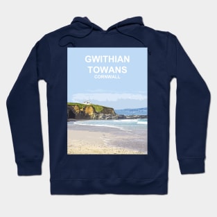 Gwithian Cornwall. Hayle Godrevy. Cornish gift. Travel poster Hoodie